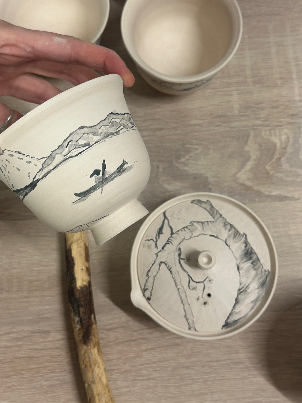 Håndmalet Sakura Shiboridashi